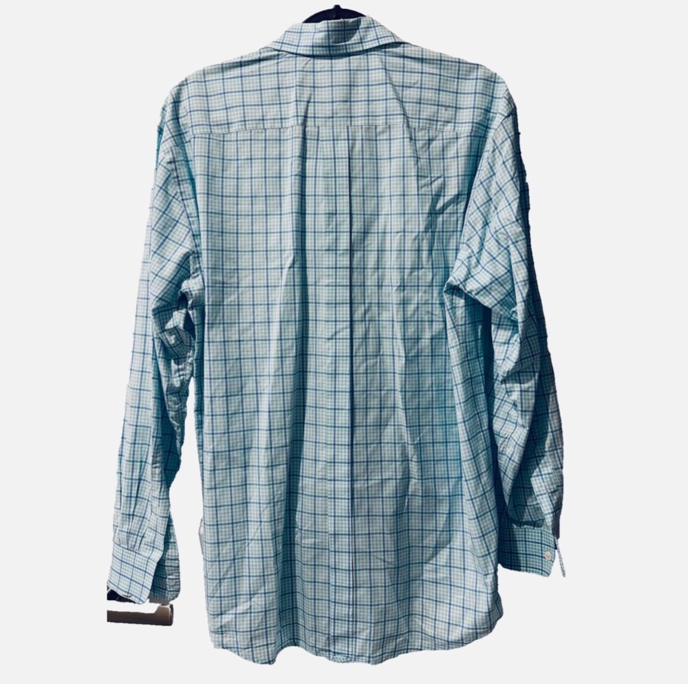Vineyard Vines Classic Men’s Medium Plaid Cooper Shirt Blue/blue-green/white - Picture 4 of 5